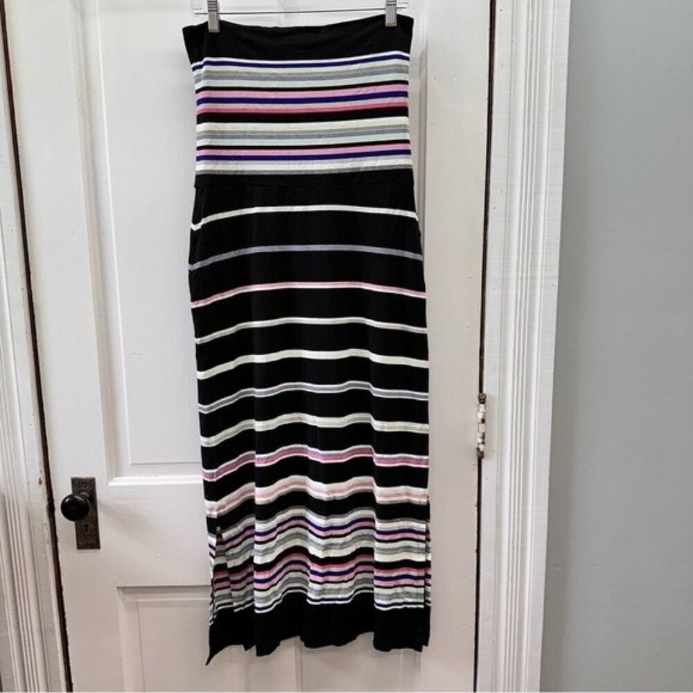 White House Black Market black pink blue white striped dress skirt womens medium